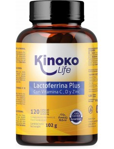 Lactoferrina Plus con 500mg de Vitamina C, Vitamina D y Zinc. para su sistema Inmunitario