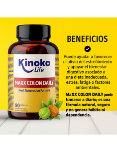 Maxx Colon Daily alivio del estreñimiento, con Psyllium y Triphala, Ciruela y prebioticos. 2